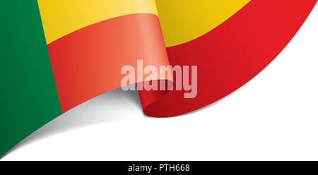 Benin Fahne, Vector Illustration auf weißem Hintergrund Stock Vektor