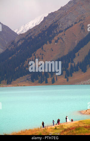 Kasachstan; Ile-Alatau National Park, Big Almaty See, Stockfoto