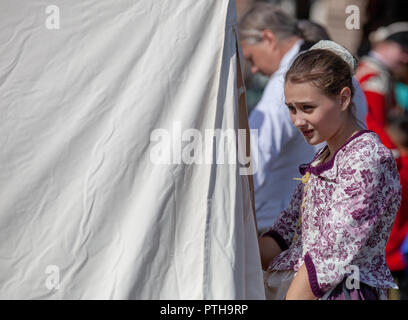 Reenactment der britischen Besetzung des Boston Common im Jahr 1768 Stockfoto