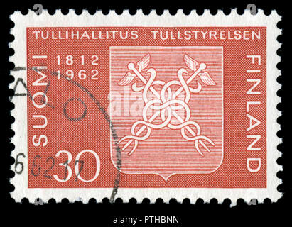 Poststempel Stempel aus Finnland in die 150 Jahre Zoll in Finnland im Jahr 1962 Stockfoto