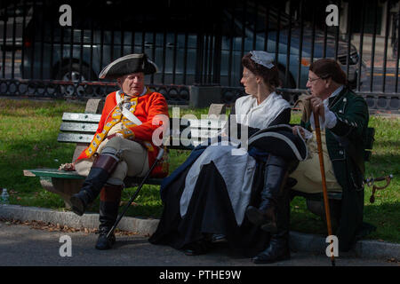 Reenactment der britischen Besetzung des Boston Common im Jahr 1768 Stockfoto