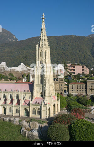 Bern Kathedrale Modell zu Swissminiatur in Melide, Schweiz Stockfoto