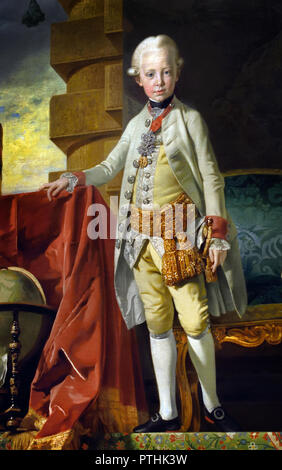 Erzherzog Franz Joseph Karl, der spätere Kaiser Franz II. (1768-1835) im Alter von sieben Jahren 1775 von Johann Zoffani (1733-1810). , Franz II., Kaiser des Heiligen Römischen Reiches, König in Deutschland. Stockfoto