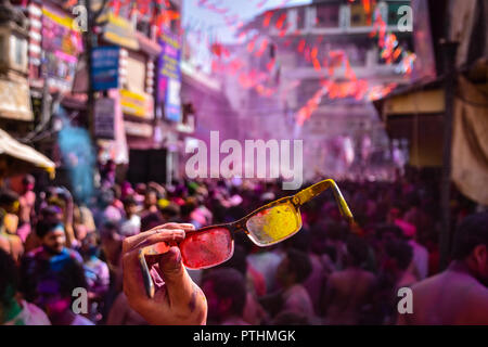 Feiern Holi in Pushkar, Indien Stockfoto