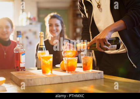 Junge Erwachsene Freunde cocktails Stockfoto