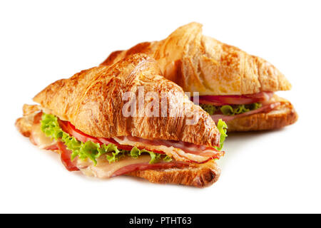 Klassische BLT croissant Sandwiches Stockfoto