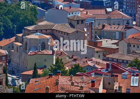 Luftaufnahme von der Burg der Pfarrei San Gil in der Stadt Burgos, Castilla y Leon, Spanien Stockfoto