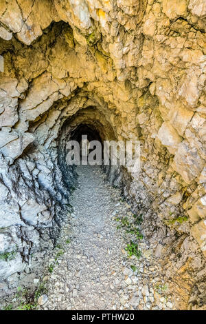 Italien Venetien Monte Grappa - Monte Palon Galerie der Erste Weltkrieg Stockfoto