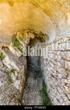 Italien Venetien Monte Grappa - Monte Palon Galerie der Erste Weltkrieg Stockfoto