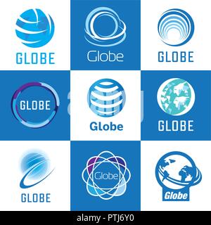 Der Vektor logos Kugel, globale und Masse Stock Vektor