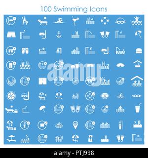 Schwimmbäder Icons Set Vector Stock Vektor