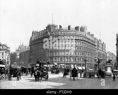 Trafalgar Square, London Anfang der 1900er Jahre Stockfoto