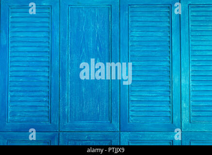 Textur der blauen Farbe Holz- vintage Fenster. Stockfoto