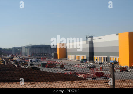 Bauarbeiten am neuen SEGRO Logistik Park East Midlands Gateway (SLPEMG) in der Nähe von Derby, Leicestershire, England Stockfoto