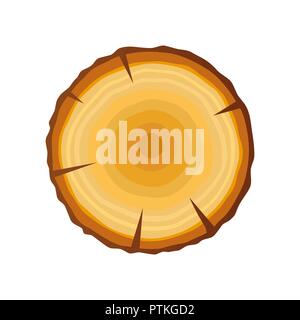 Vektor Baum Ring Holz anmelden. Bäume, auf weißem Hintergrund. Vector Illustration im flachen Stil Stock Vektor