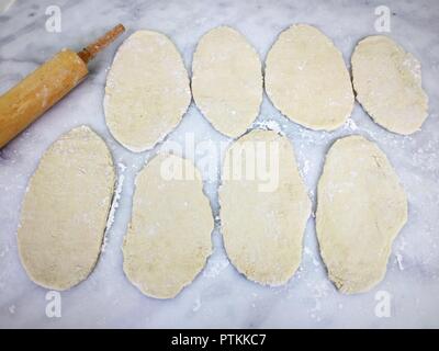 Naan Brot Teig Stockfoto