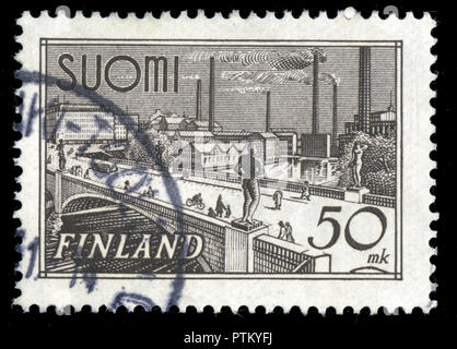 Poststempel Stempel aus Finnland in die Native Motive Serie 1942 veröffentlichten Stockfoto