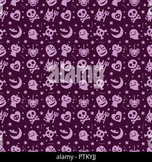 Cute Halloween Muster Hintergrund mit lila Farbe Stock Vektor