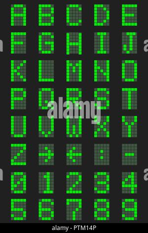 Digital Font. Grün Stock Vektor