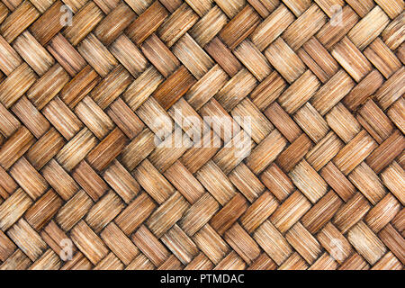 Geschlossen bis brauner Farbe wicker strukturierten Hintergrund Stockfoto