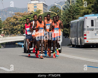 KOSICE, Slowakei - 6. Oktober 2018. 95 Mezinarodni Maraton Mieru, 95 MMM 2018 Kosice. 95 International Marathon des Friedens Kosice, Slowakei Stockfoto