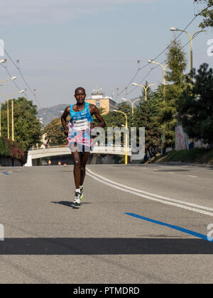 KOSICE, Slowakei - 6. Oktober 2018. 95 Mezinarodni Maraton Mieru, 95 MMM 2018 Kosice. 95 International Marathon des Friedens Kosice, Slowakei Stockfoto