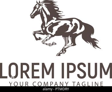 Run Pferd Logo Design Konzept Vorlage Stock Vektor