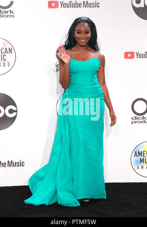 Los Angeles, Ca, USA. 09 Okt, 2018. Normani stellt in der Presse während der American Music Awards 2018 bei Microsoft Theater am 9. Oktober 2018 in Los Angeles, Kalifornien. (Quelle: Bild Raum/Medien Punch)/Alamy leben Nachrichten Stockfoto