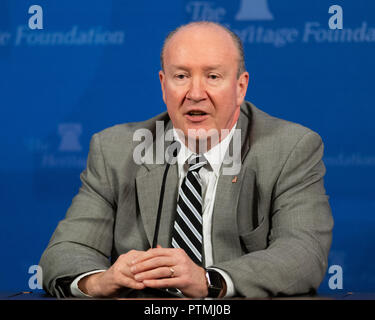 Andy McCarthy, Contributing Editor, National Review und ehemalige stellvertretende US-Staatsanwalt für den südlichen Bezirk von New York gesehen Sprechen während der Heritage Foundation. Stockfoto