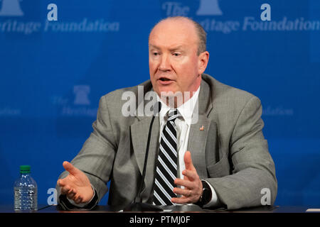 Andy McCarthy, Contributing Editor, National Review und ehemalige stellvertretende US-Staatsanwalt für den südlichen Bezirk von New York gesehen Sprechen während der Heritage Foundation. Stockfoto