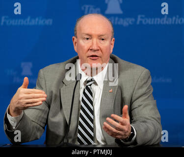 Andy McCarthy, Contributing Editor, National Review und ehemalige stellvertretende US-Staatsanwalt für den südlichen Bezirk von New York gesehen Sprechen während der Heritage Foundation. Stockfoto