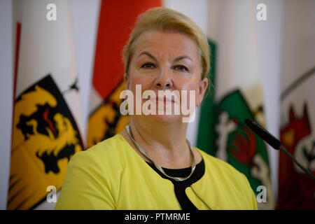 Wien, Österreich. 10. Oktober 2018. Ministerrat im Bundeskanzleramt. Das Bild zeigt die Bundesministerin für Arbeit, Soziales, Gesundheit und Verbraucherschutz der Republik Österreich, Beate Hartinger-Klein (FPÖ). Kredit: Franz Perc / Alamy Live News Stockfoto