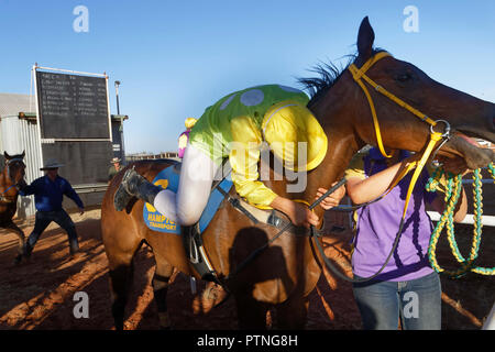 Landor, Station, Outback, Jackaroo, Aussie, Pferd, Australien, Stockmann, Austra Stockfoto