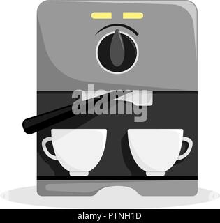 Johannisbrot Kaffeemaschine für Zuhause. Flache Vector Illustration. Stock Vektor