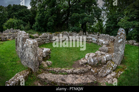 Din Lligwy Eisenzeit Siedlung auf Anglesey, Wales, Großbritannien Stockfoto