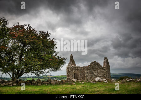 Hen Capel Lligwy Kapelle auf Anglesey, Wales, Großbritannien ruiniert Stockfoto