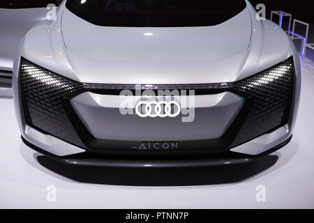 Marke Audi Erfahrung 2018 Präsentation AICON Auto an der Marina Bay Sands, Singapur. Stockfoto