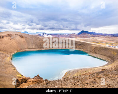 Malerischer Blick auf Krafla vulkanischen Krater im nördlichen Island Stockfoto