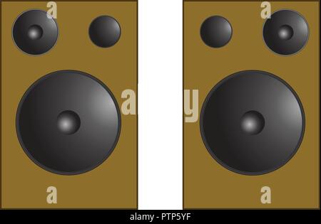Zwei Spalten sound Klassische volube laut Bas Stock Vektor