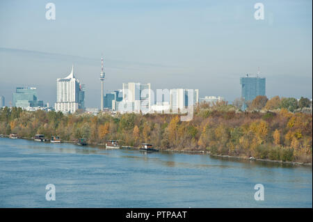 Wien, moderne Architektur an der Donau - Wien, moderne Architektur Stockfoto