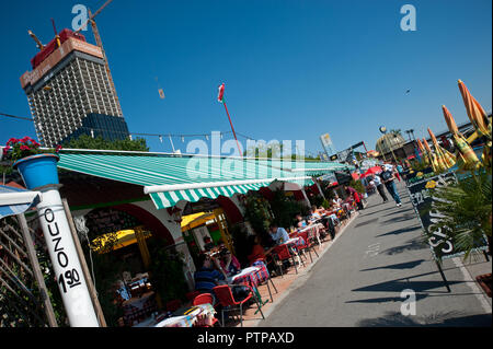 Wien, Lokale an der Donau Stockfoto