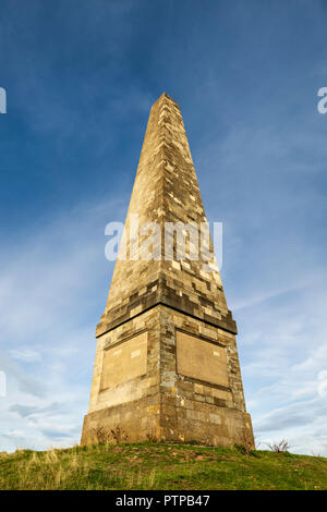 Der Obelisk im Eastnor Castle Estate, Malvern Hills, Herefordshire, England Stockfoto