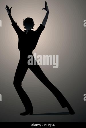 Silhouette der Spanischen Flamenco Tänzerin Mann. Vector Illustration Stock Vektor