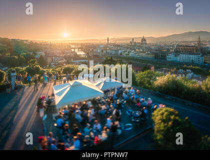 Panoramablick auf Florenz von Michelangelo Platz, Italien Stockfoto