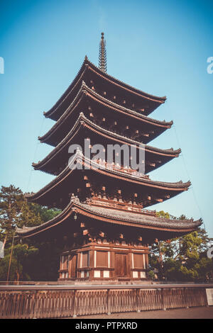 Kofuku-ji Tempel Pagode in Nara Park, Japan Stockfoto