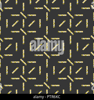 Abstrakten geometrischen Hand bemalt nahtlose Muster. Gold und Schwarz ackground im modernen Stil für Tapeten, Geschenkpapier, textile Design, Oberfläche, f Stockfoto