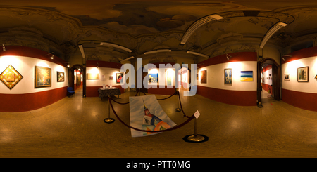 360 Grad Panorama Ansicht von Ausstellung "Das Glas Kinder - Die Backstage"/Mostra "I Bambini di Vetro - Dietro le Quinte" / Zimmer 2 - Sala 2