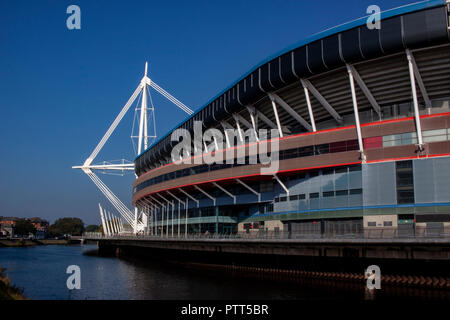 Cardiff, Wales. 10. Oktober, 2018. "Das Fürstentum Wales Stadion vor der bevorstehenden Länderspiel gegen Spanien. Quelle: Lewis Mitchell/Alamy leben Nachrichten Stockfoto