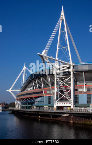 Cardiff, Wales. 10. Oktober, 2018. "Das Fürstentum Wales Stadion vor der bevorstehenden Länderspiel gegen Spanien. Quelle: Lewis Mitchell/Alamy leben Nachrichten Stockfoto