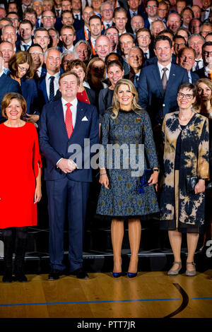 MAINZ - Koning Willem-Alexander en koningin Maxima zijn aanwezig bij het Handel Abendessen tijdens een Duitse deelstaten werkbezoek aan de France en Saarland. ANP ROYAL BILDER ** NIEDERLANDE NUR ** | Stockfoto